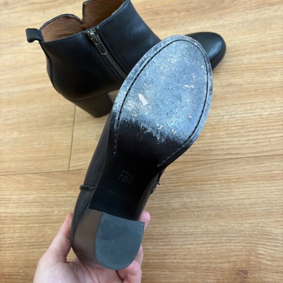Frye Meghan Leather Heeled Ankle Booties Black Women’s Size 7 B - Picture 9 of 12